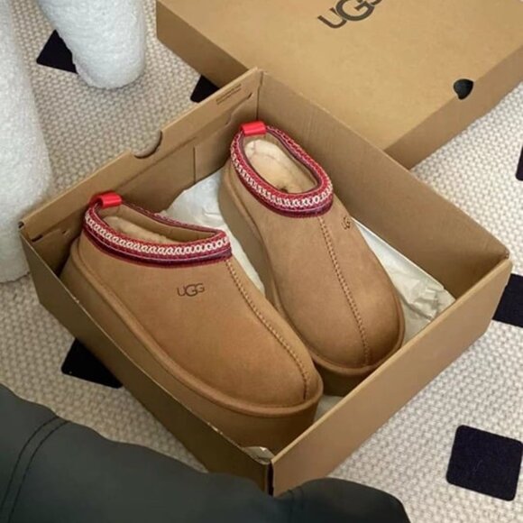 UGG TAZZ Platform Slippers Womens shoes Chestnut - Picture 2 of 5